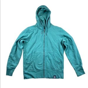 mens american giant full zip hoodie sweatshirt jacket green size L